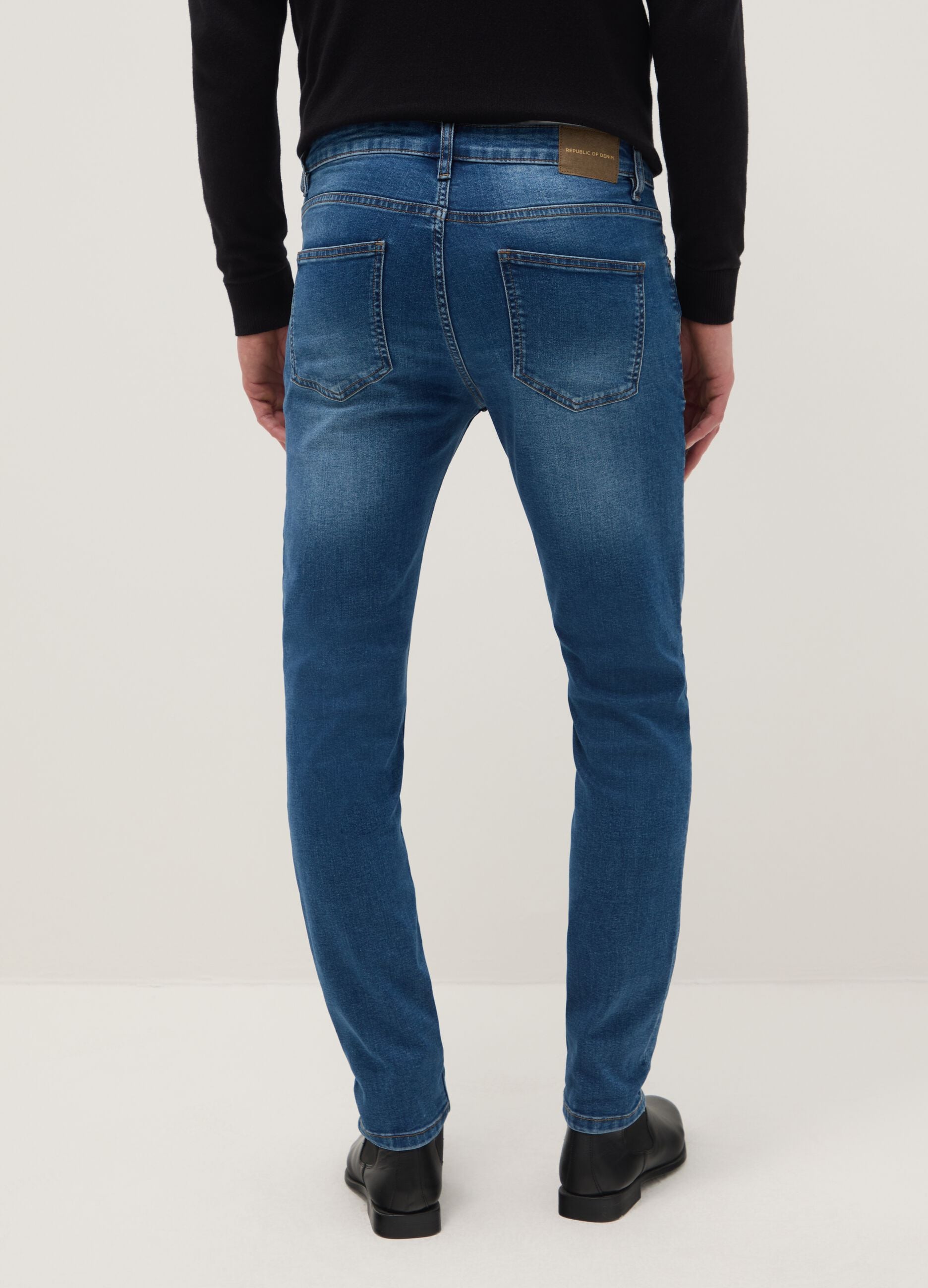 Blue Skinny Fit Stretch Cotton Jeans