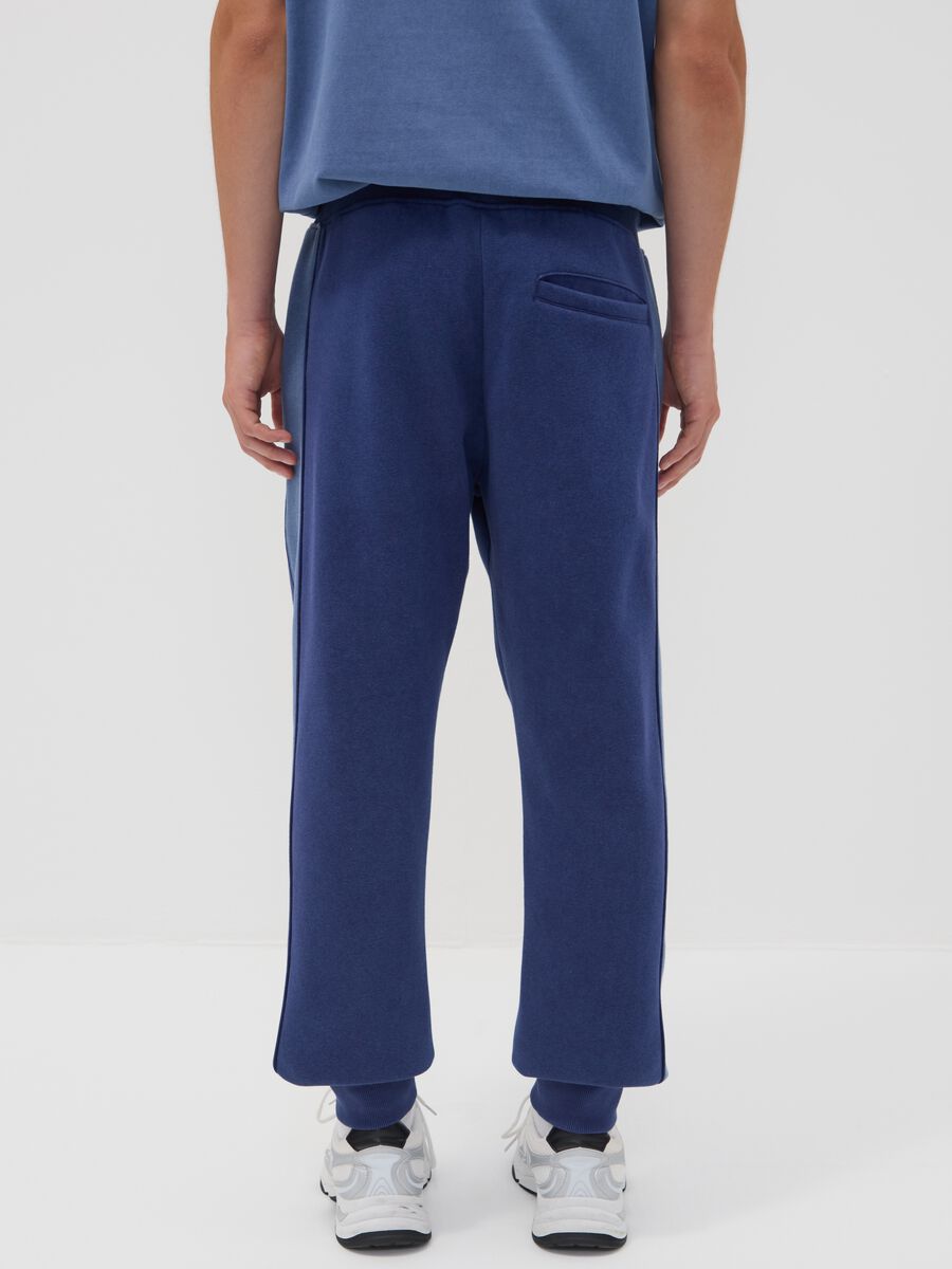 Blue cotton-blend joggers with print_2
