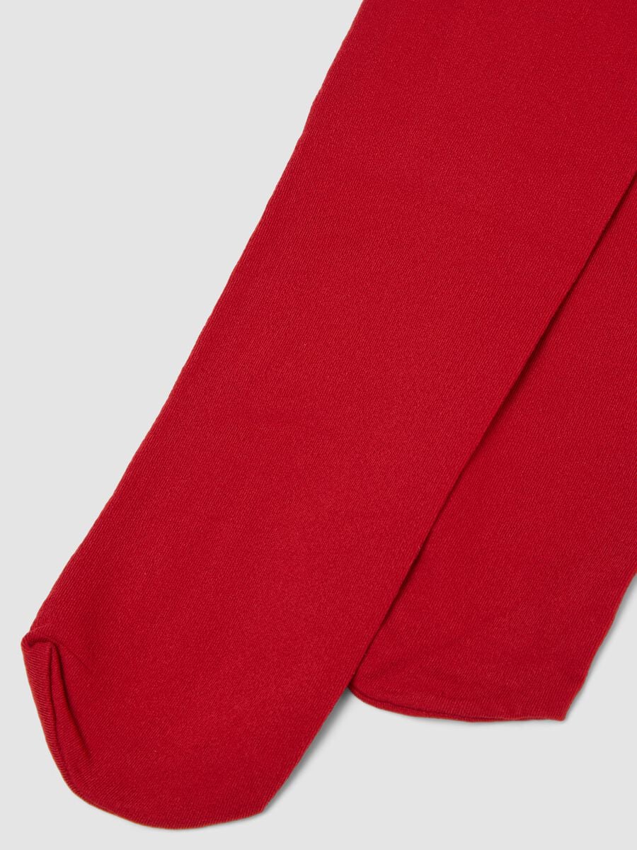 Collant rosso in tessuto elasticizzato_2