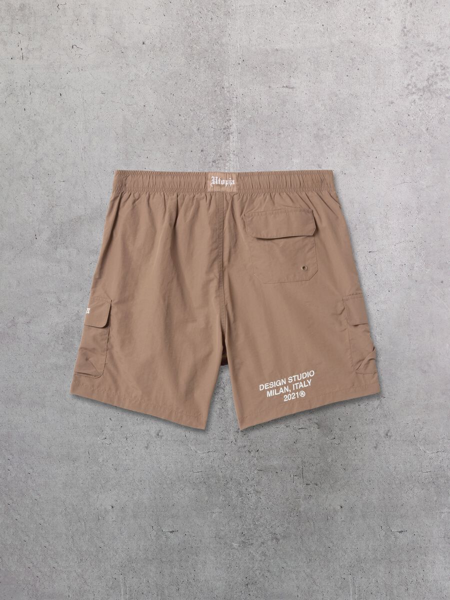 Mocha Cargo Swim Shorts_6