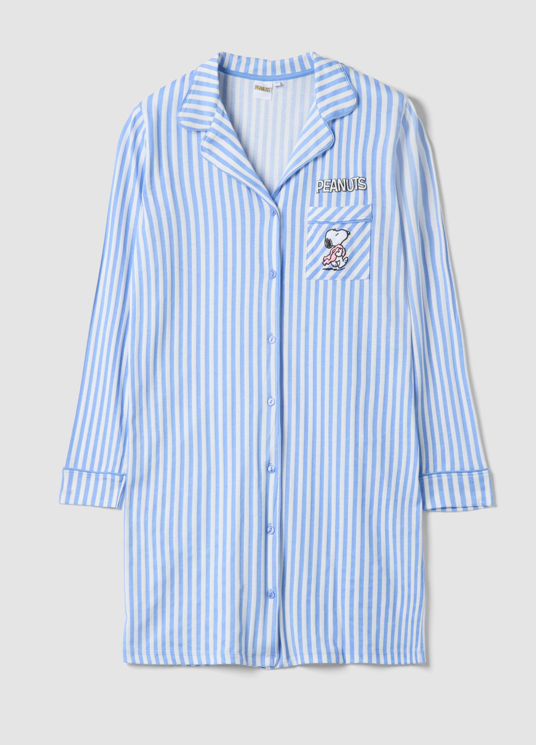 Oversized multicolor striped pure cotton shirt Peanuts