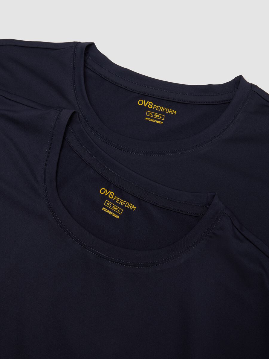 Twin pack of blue stretch microfibre T-shirts, regular fit_5