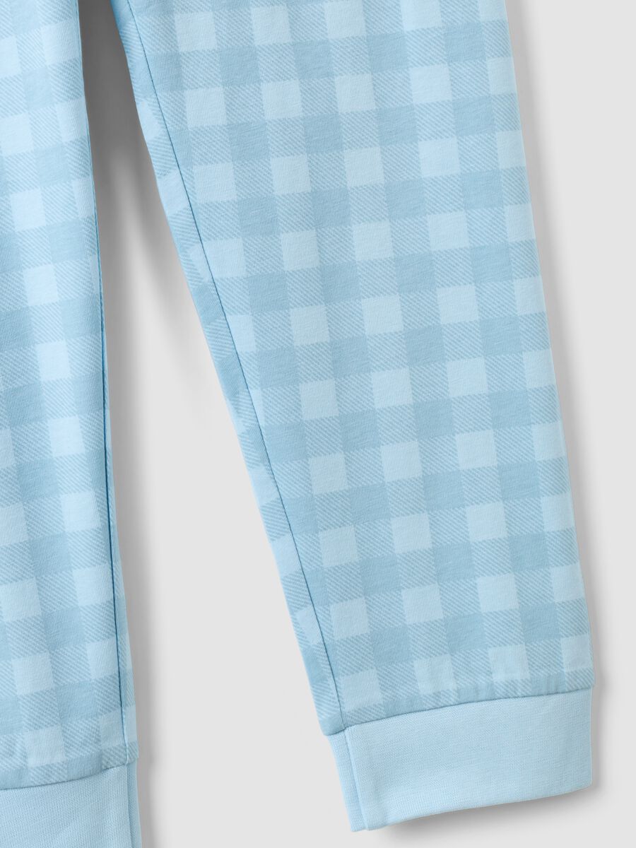 Light blue organic cotton crew-neck pyjamas for boys_3