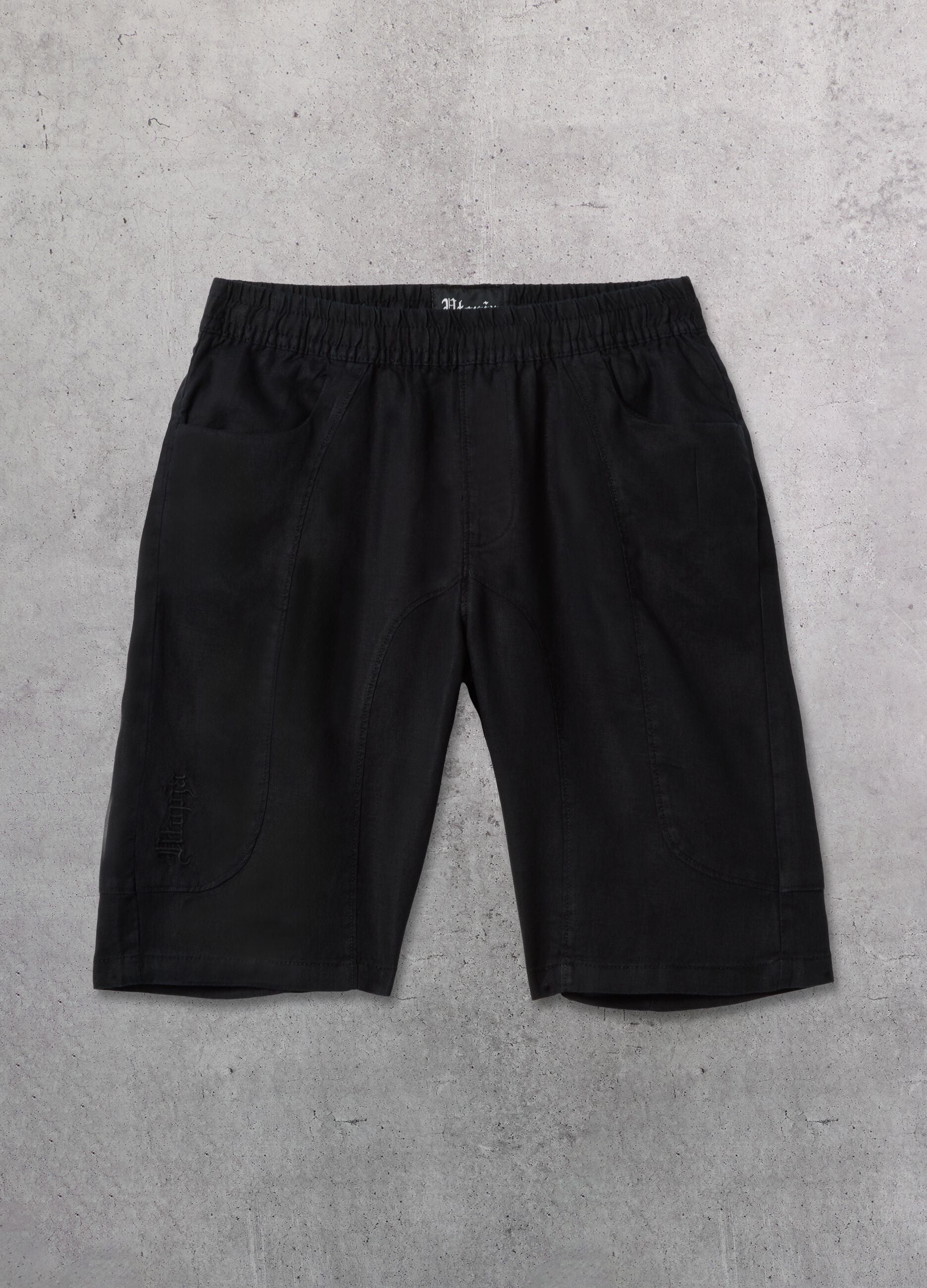100% Linen Shorts Black