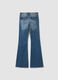 Blue stretch cotton flare jeans_6