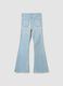 Blue flared jeggings in stretchy cotton and viscose for girls_2