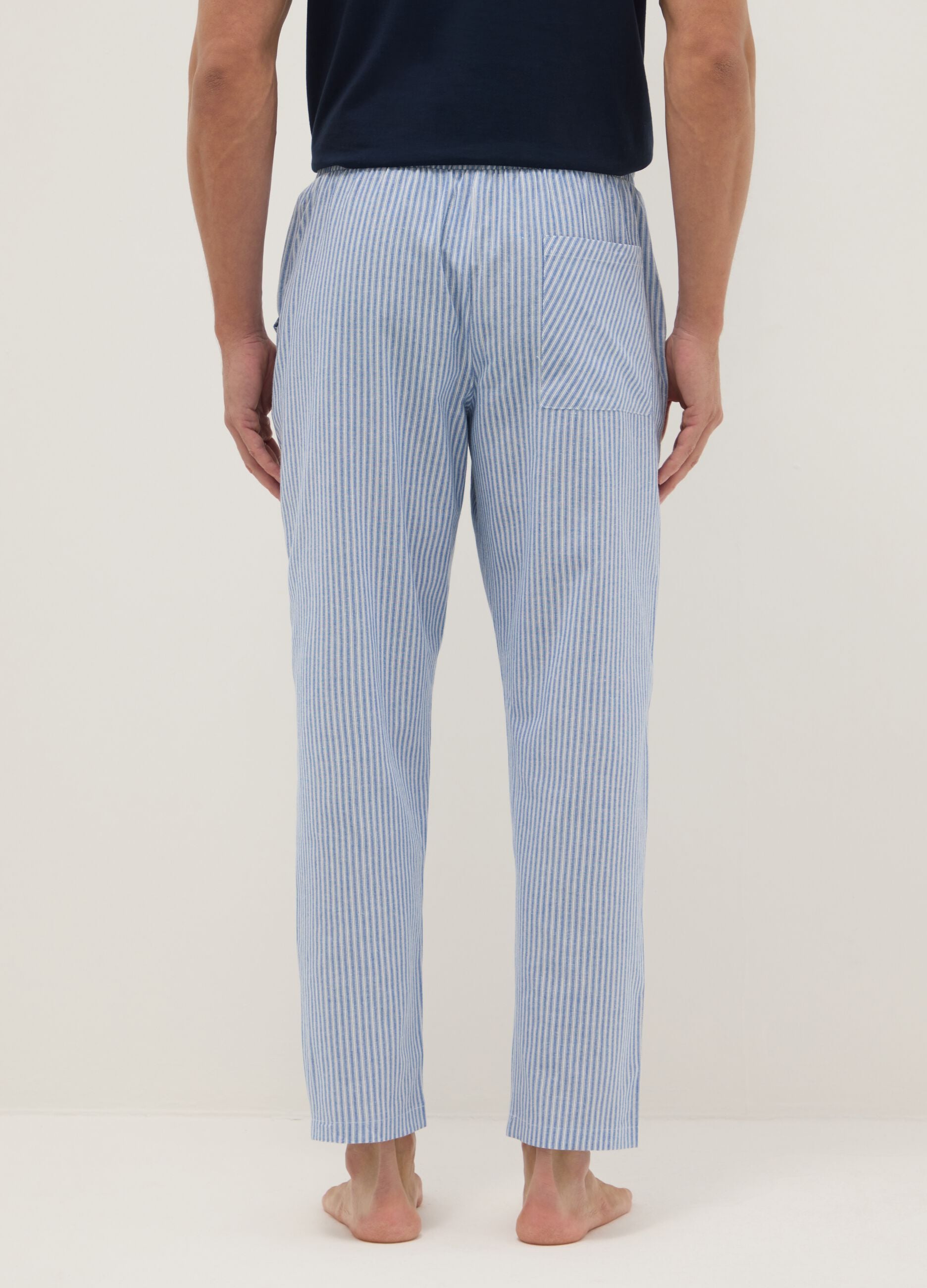 Multicolour striped pure cotton pyjama shorts regular fit
