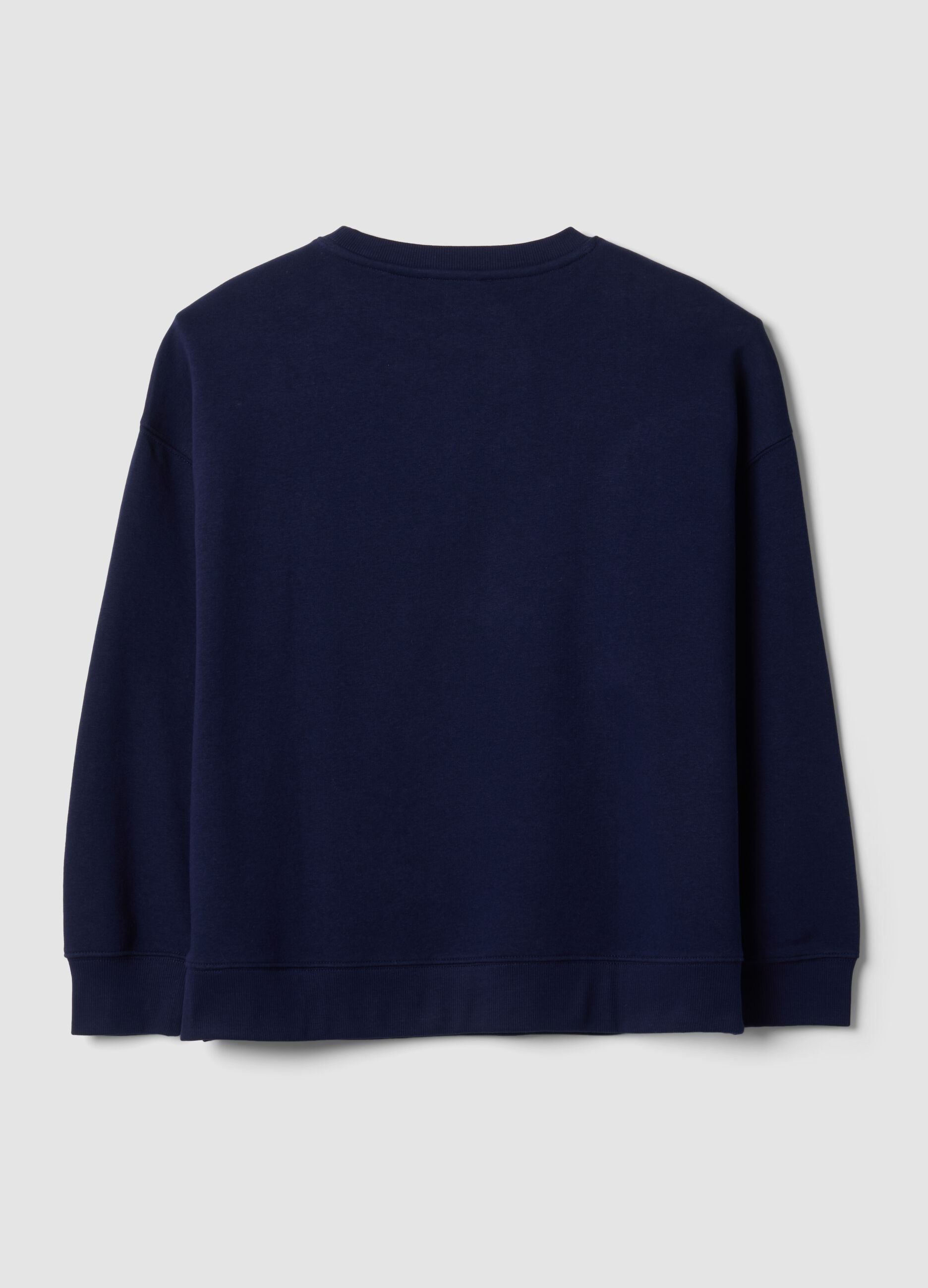 Blue cotton-blend sweatshirt with Miami slogan