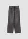 Girls&rsquo; straight-leg grey jeans in cotton, lyocell and viscose blend denim_0
