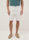White denim bermuda shorts in cotton blend, baggy fit_1