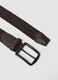 Brown braided belt with matte buckle_1