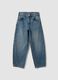 Blue denim pure cotton balloon-fit jeans_0
