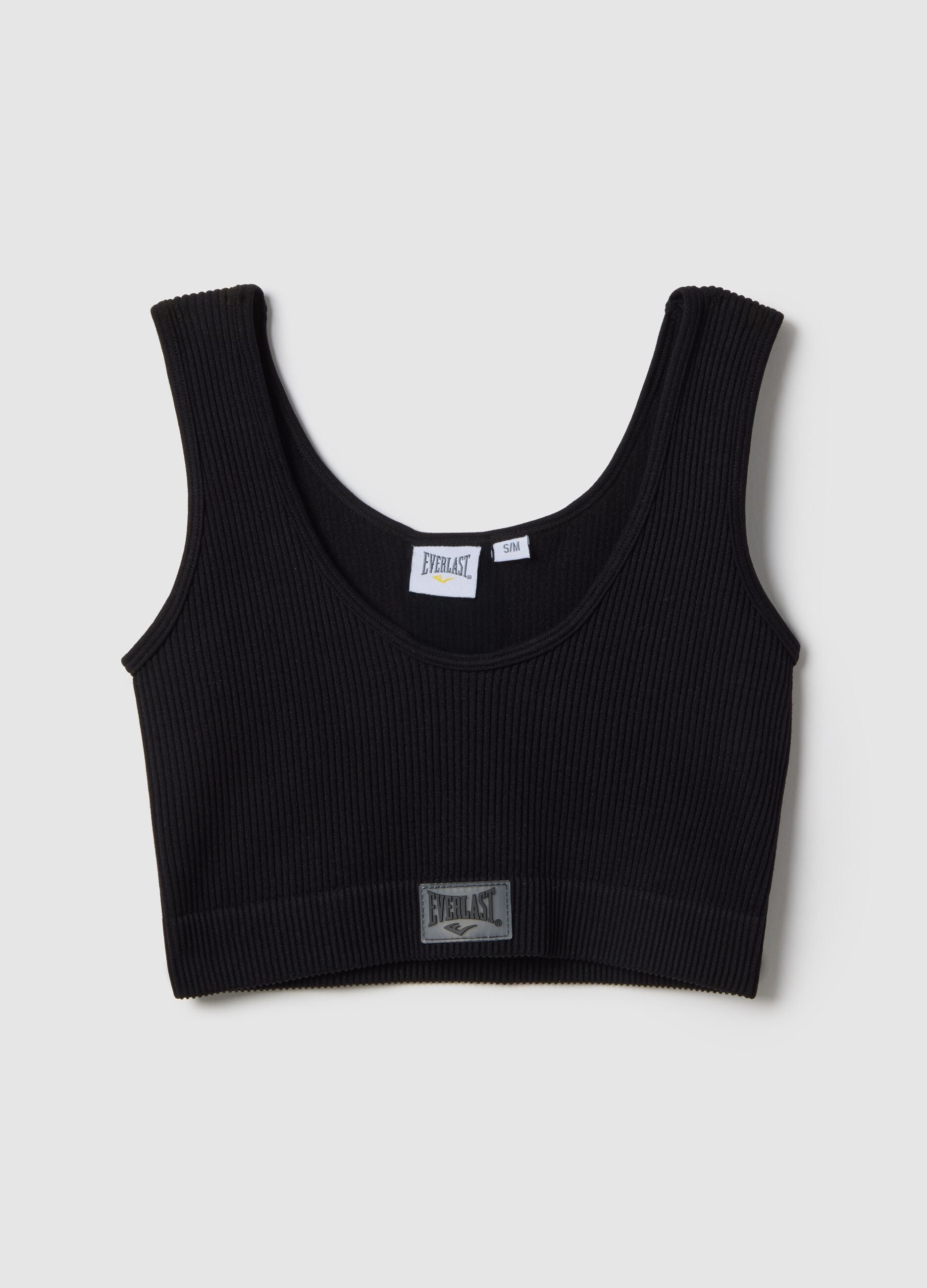Black regular fit sports tank top