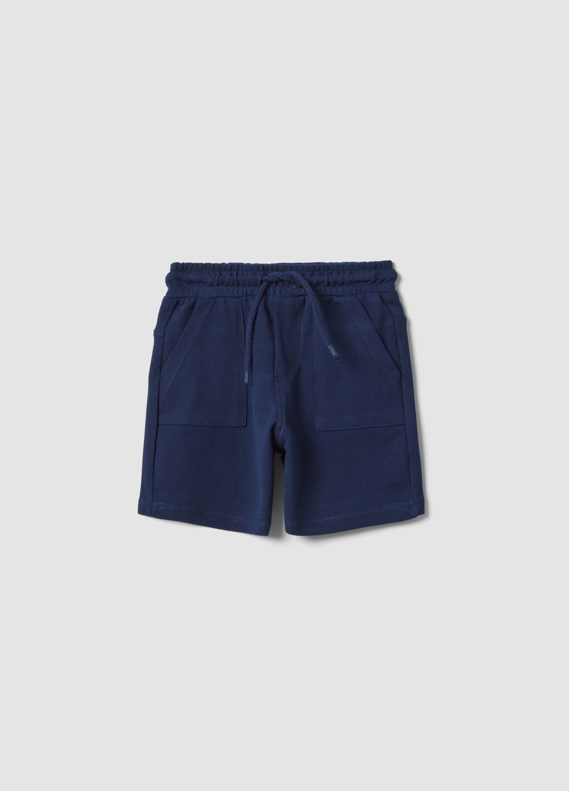 Blue organic cotton shorts