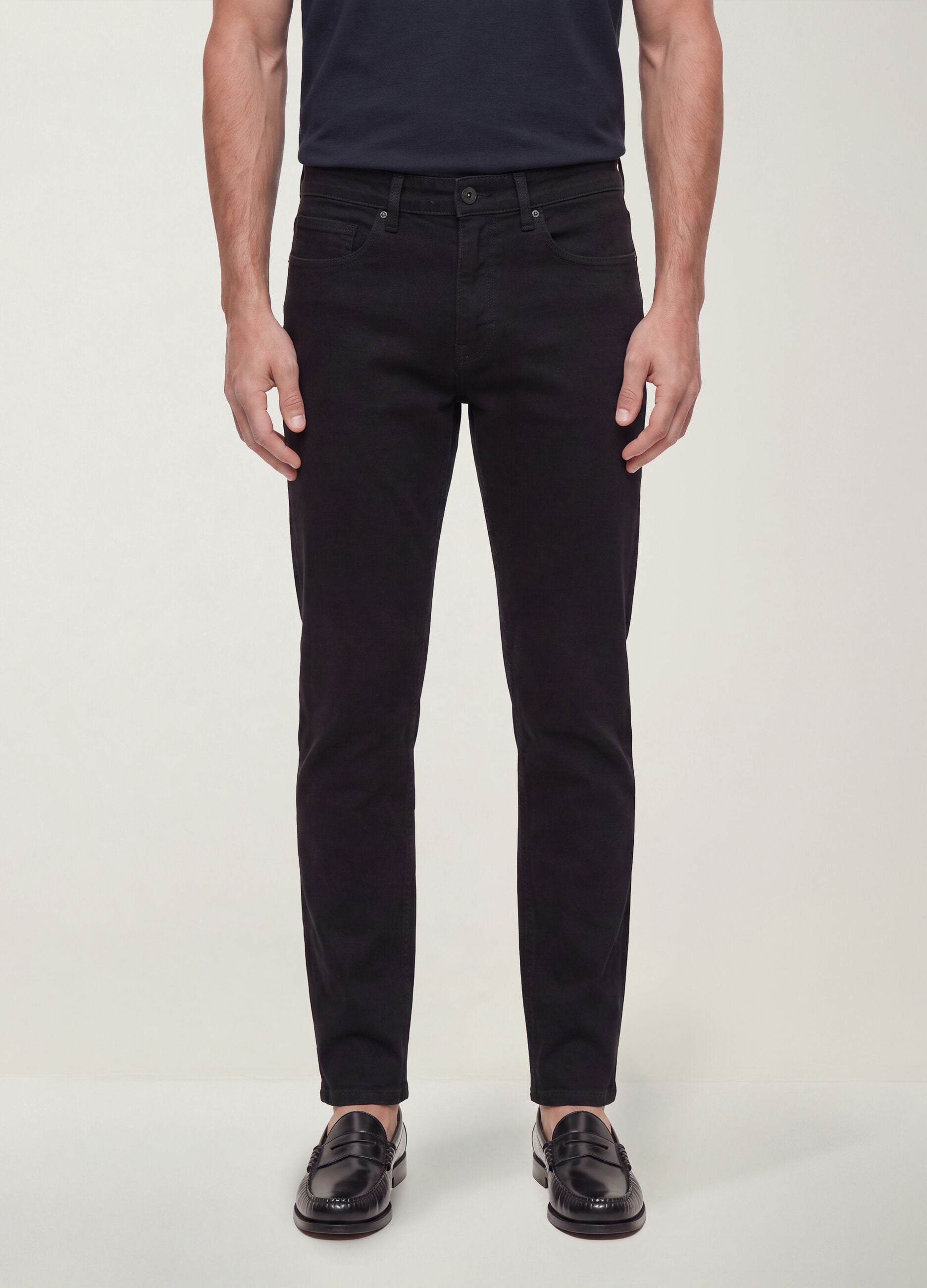 Black slim-fit stretch cotton jeans