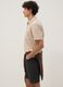 Beige short-sleeved stretch polo shirt_1