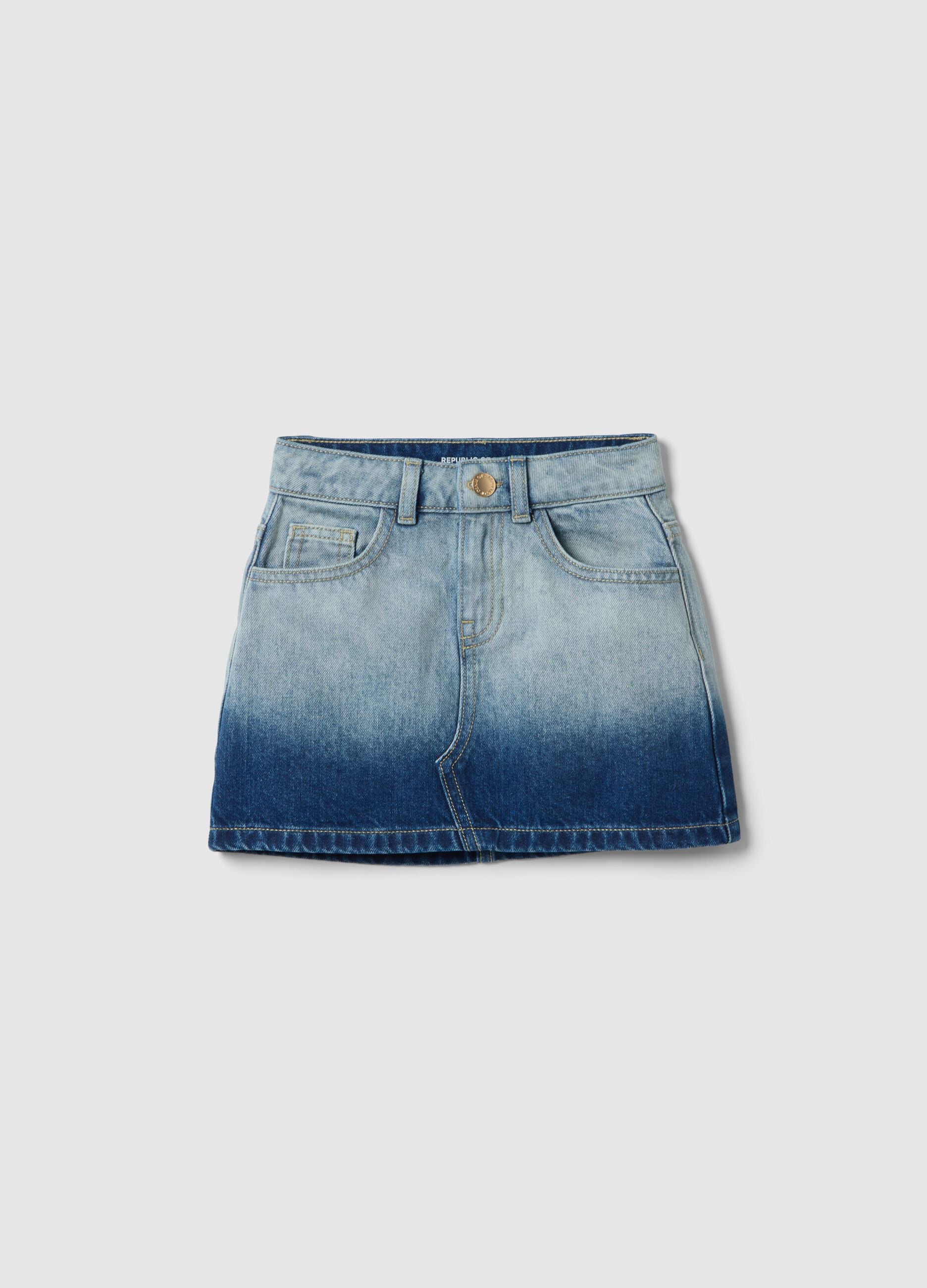 Gonna in puro cotone denim regular fit per bambina