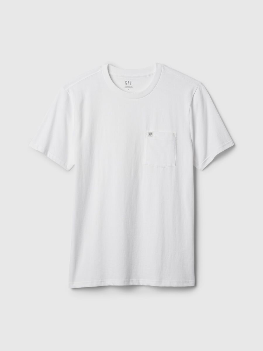 Cotton T-shirt with pocket and logo patch_4