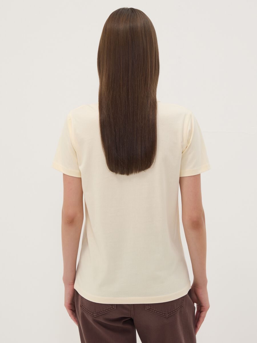 Beige pure cotton regular-fit T-shirt with cute animal print_3