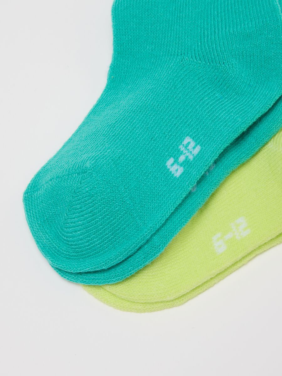 Multipack of comfortable short socks in multicoloured cotton blend for newborns_2