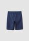Shorts blu in puro cotone con vita elasticizzata regular fit_4