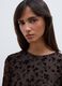 Black stretch floral-pattern T-shirt_2