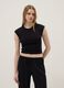 Black stretch cotton fitted tank top_0
