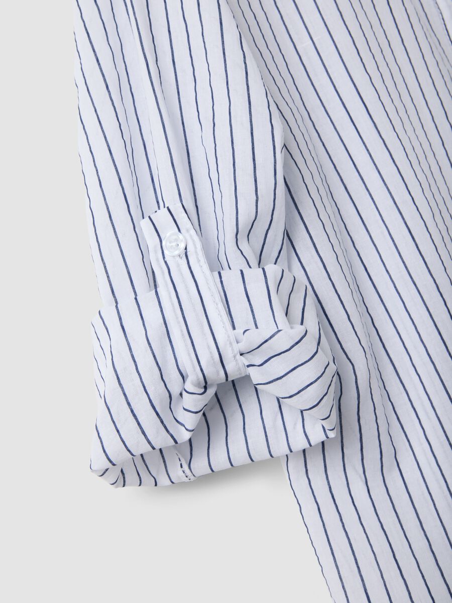 Camicia bianca a righe in puro cotone regular fit_5