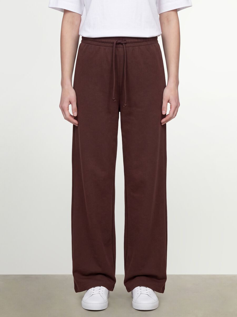 Brown baggy-fit pure cotton jogger trousers_2