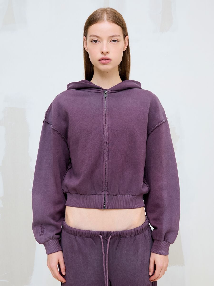 Sunfaded Full-Zip Hoodie Burgundy_4