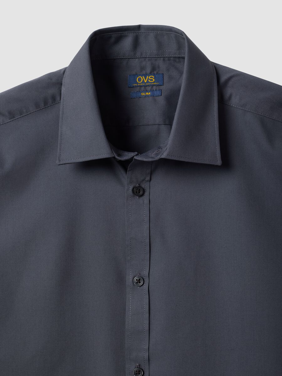 Grey slim-fit shirt with classic collar, easy-iron_6