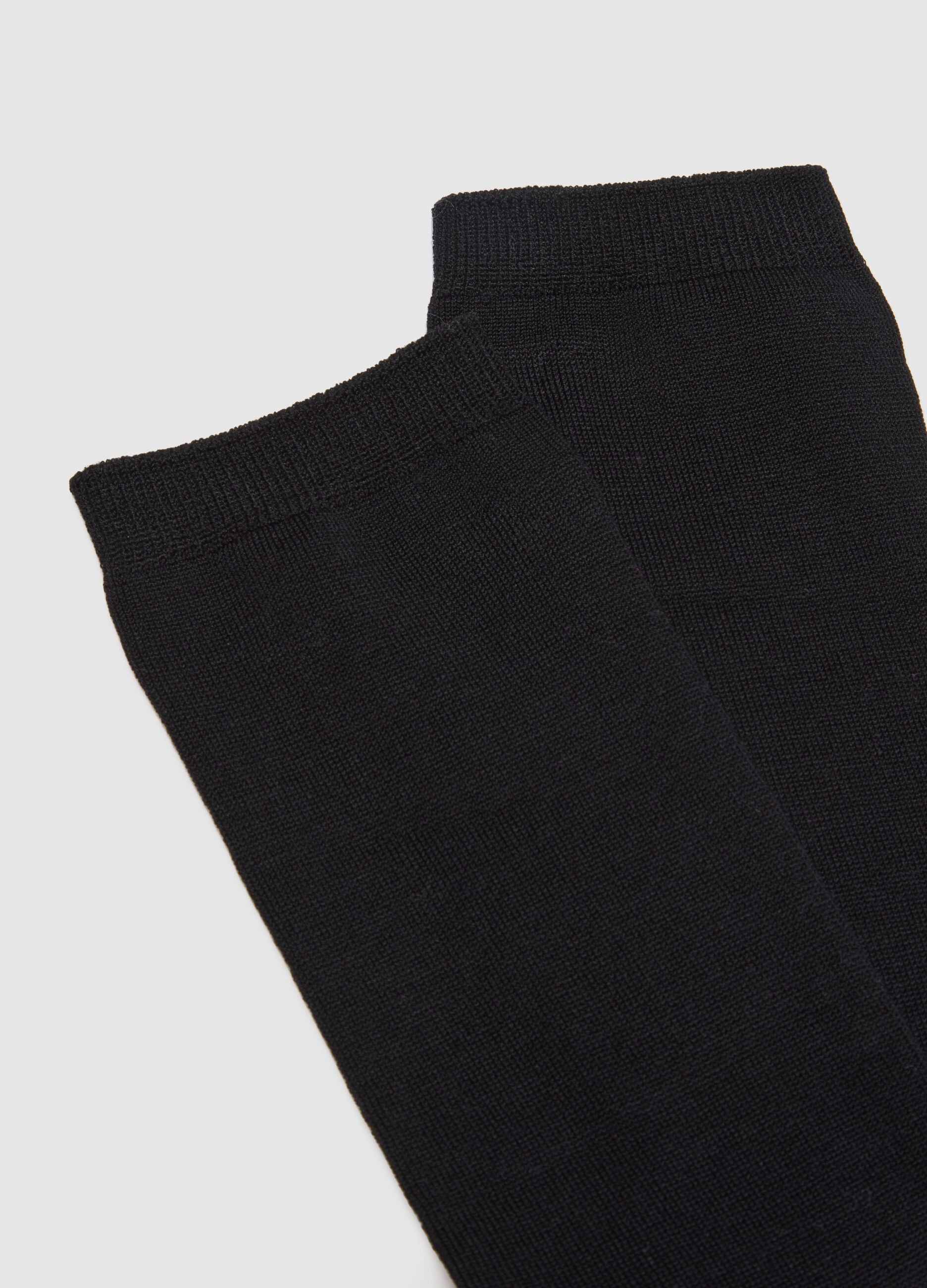Two-pack regular fit black short cotton socks