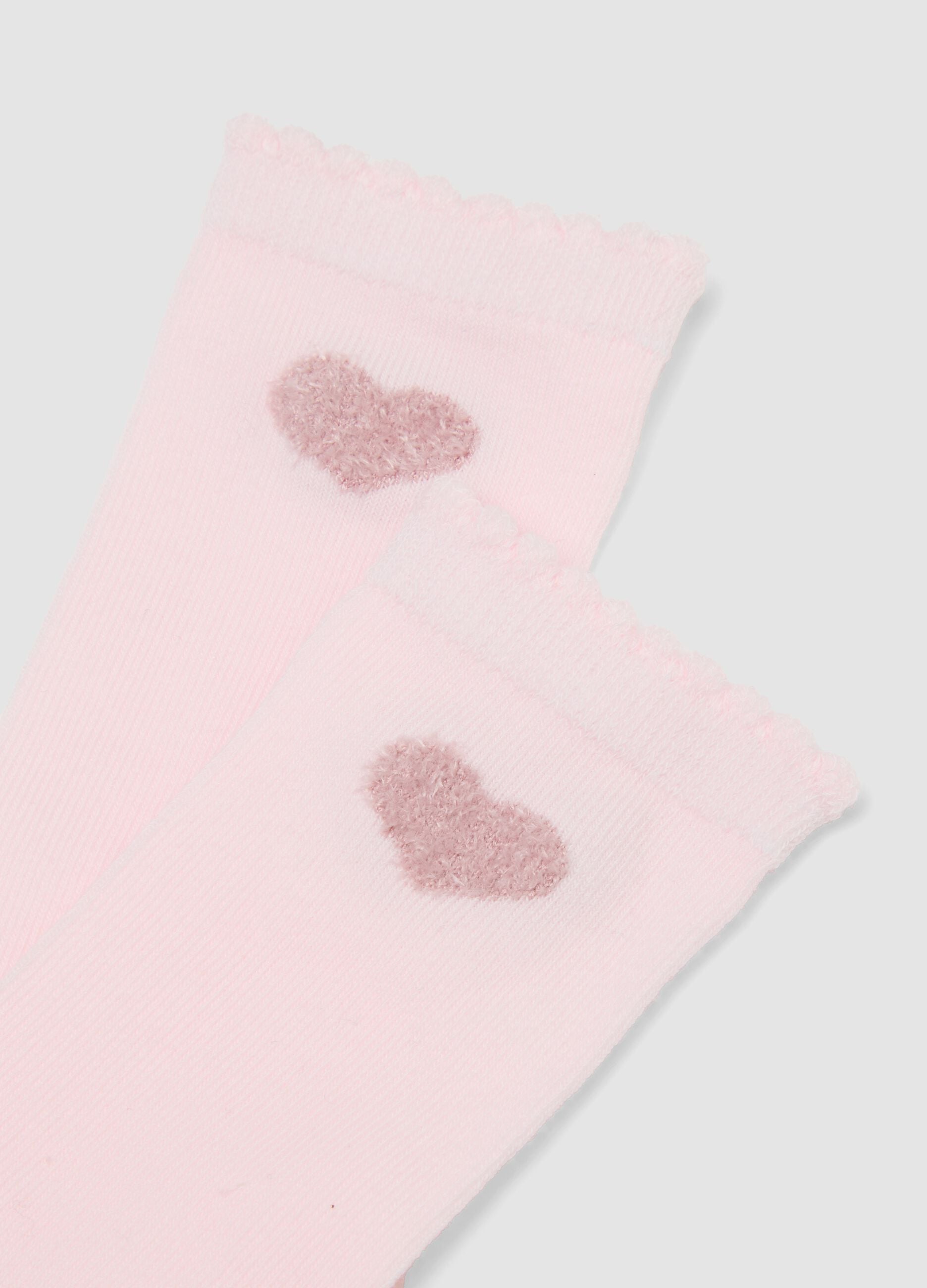 3-pack of pink long socks in stretch organic cotton