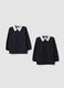 2-pack of black school smocks with zip and white collar_0