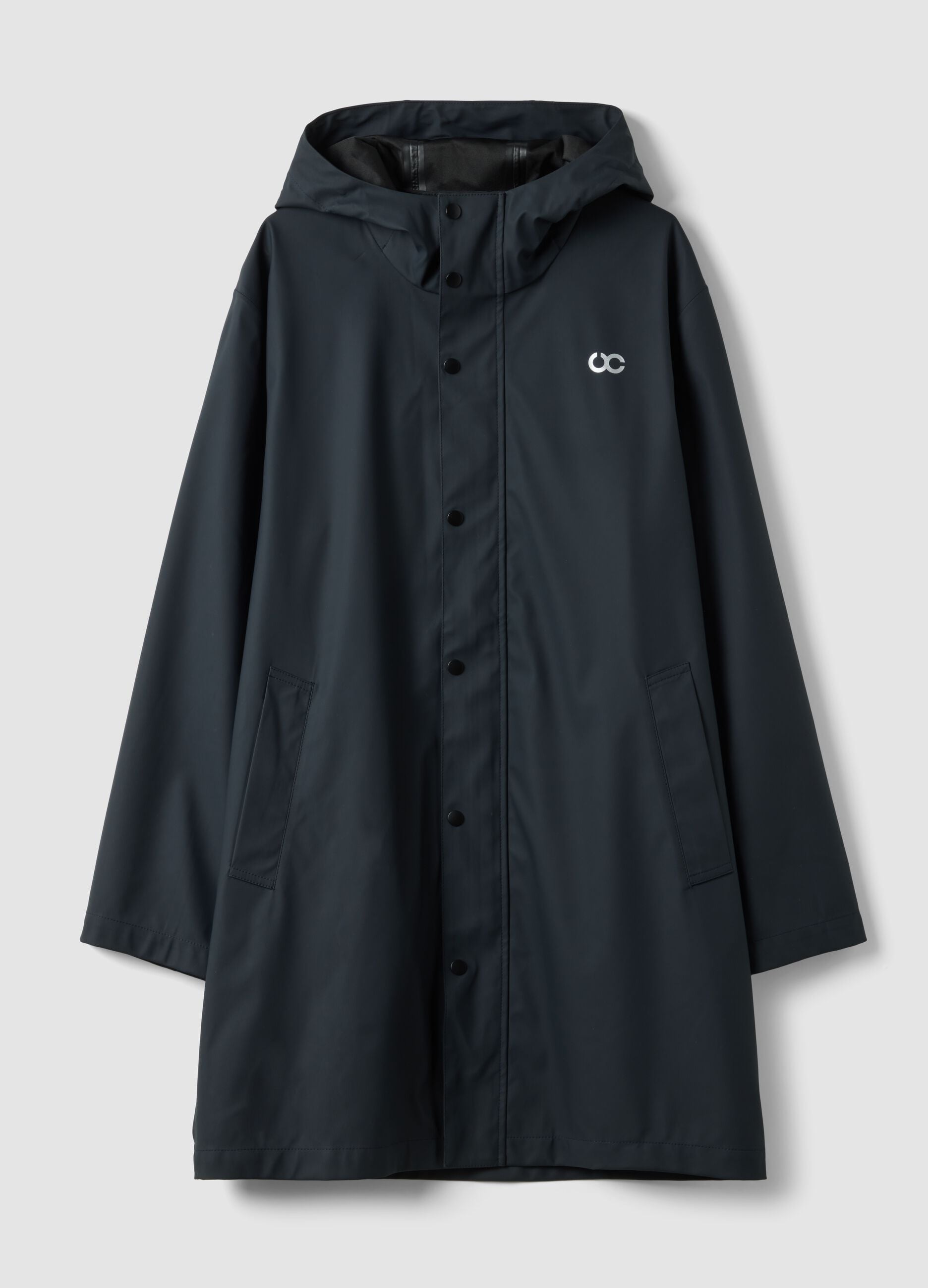 Blue regular-fit raincoat with zip