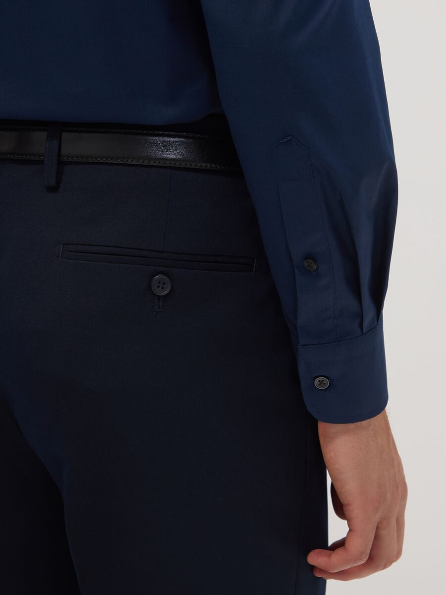 Blue regular-fit shirt with button-down collar, easy-iron_2