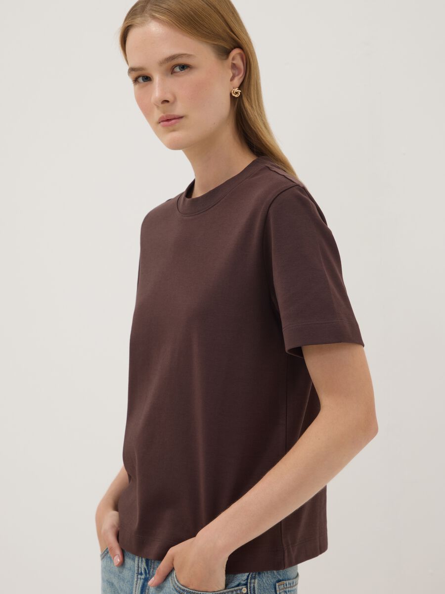 T-shirt The Iconic Tee relaxed fit marrone in puro cotone a maniche corte_2