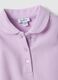Girls' regular fit violet pure cotton polo with gathered sleeves_3