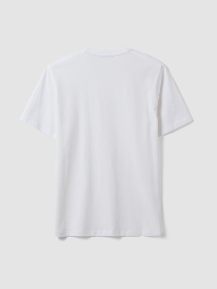 T-shirt bianca in puro cotone a girocollo regular fit_6
