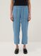 Light blue denim jeans in pure lyocell with elasticated waist, relaxed fit_1