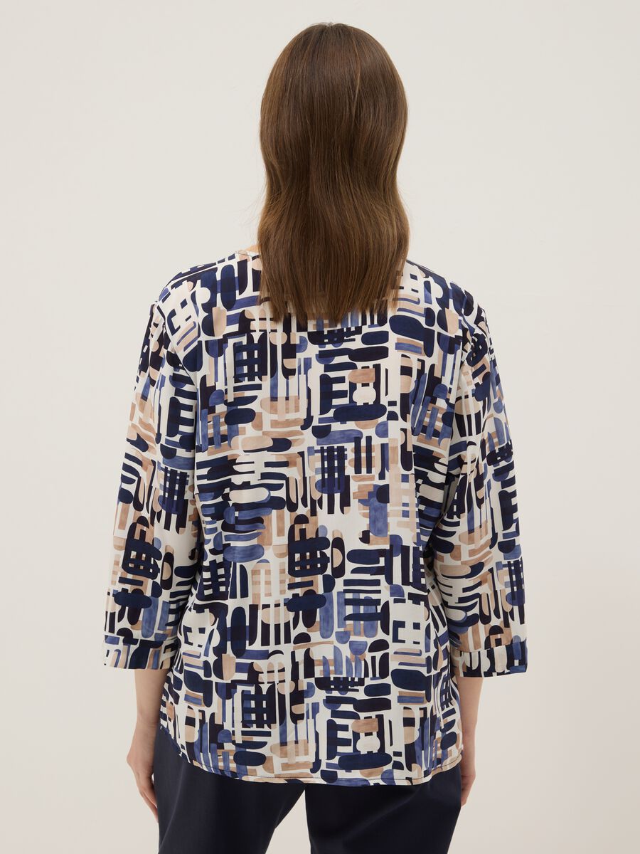 Multicolour pure viscose blouse with geometric print, regular fit_2
