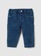 Newborn regular fit blue elasticated cotton blend trousers_0