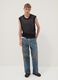 Black pure cotton mesh sleeveless top, oversized fit_2