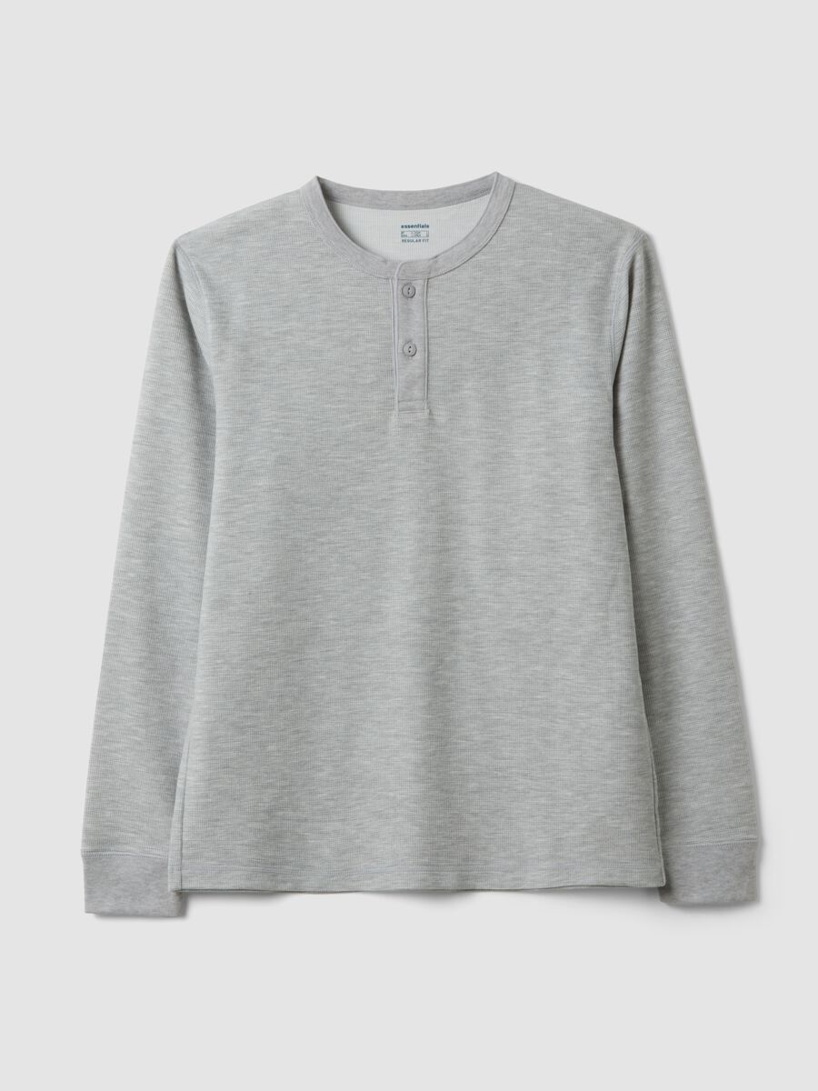 Grey honeycomb viscose-blend T-shirt, regular fit_3