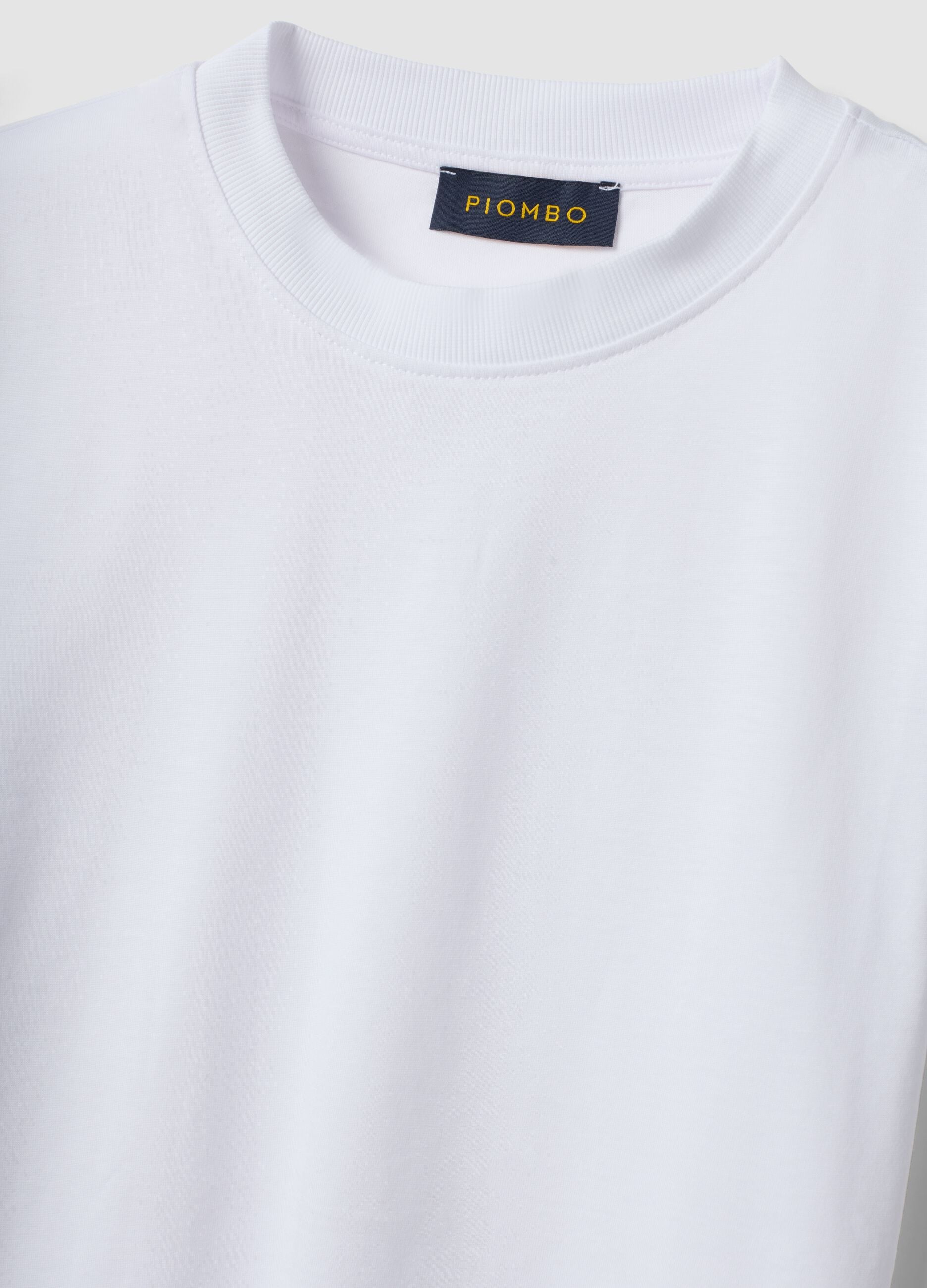 White short-sleeve regular-fit Supima cotton T-shirt