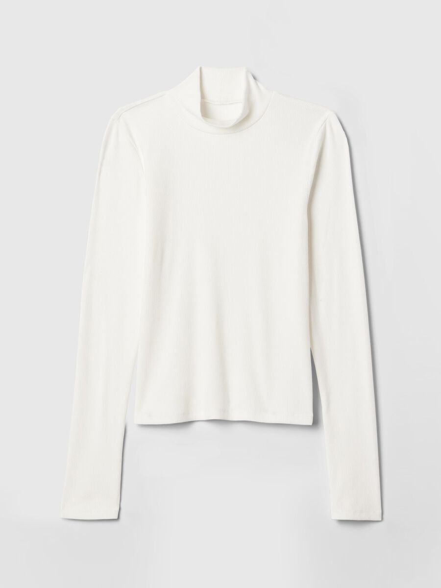 Ribbed T-shirt in stretch modal and cotton_4