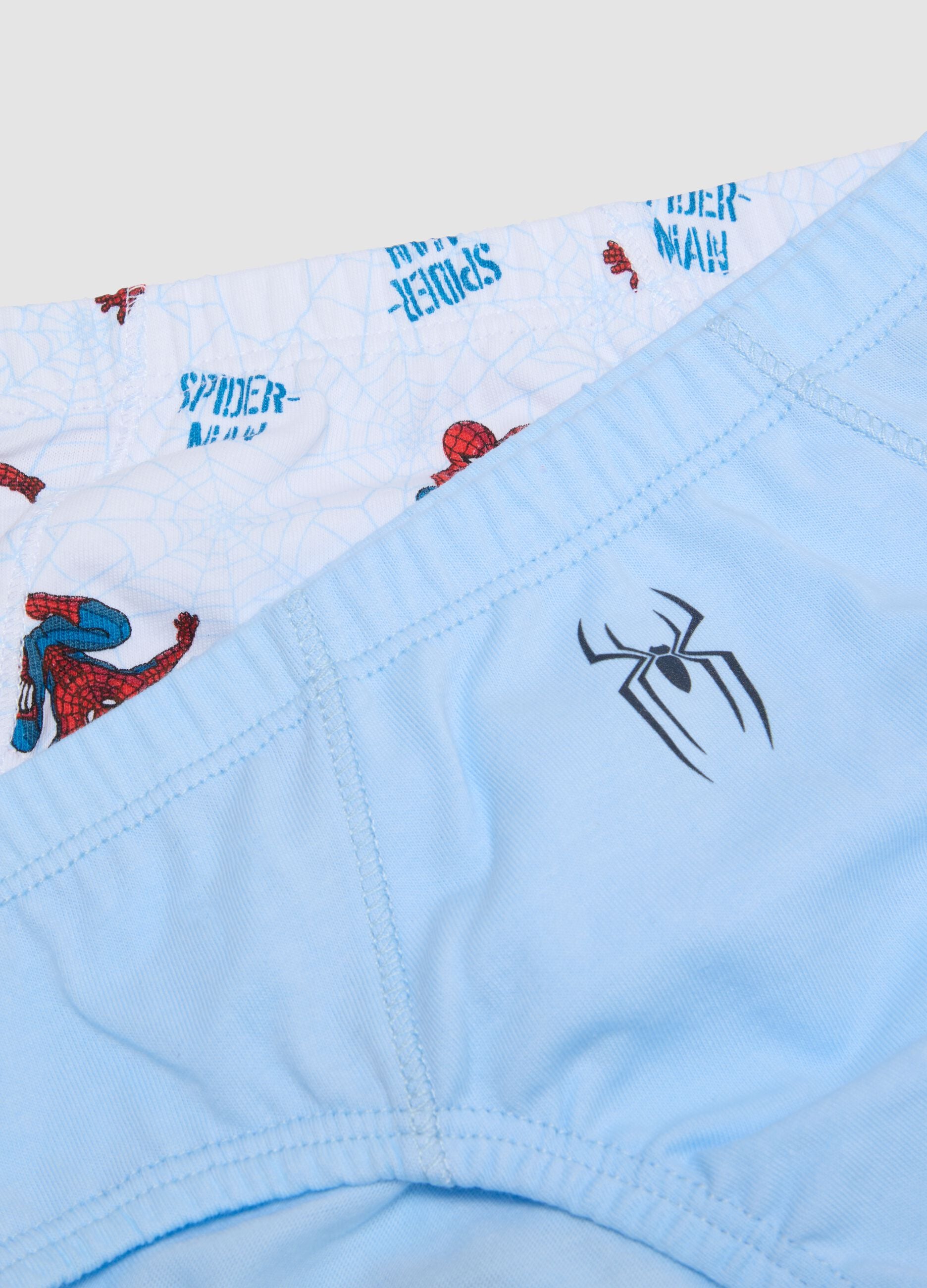 Five-pack of multicolour briefs in pure organic cotton with MARVEL Spider-Man print