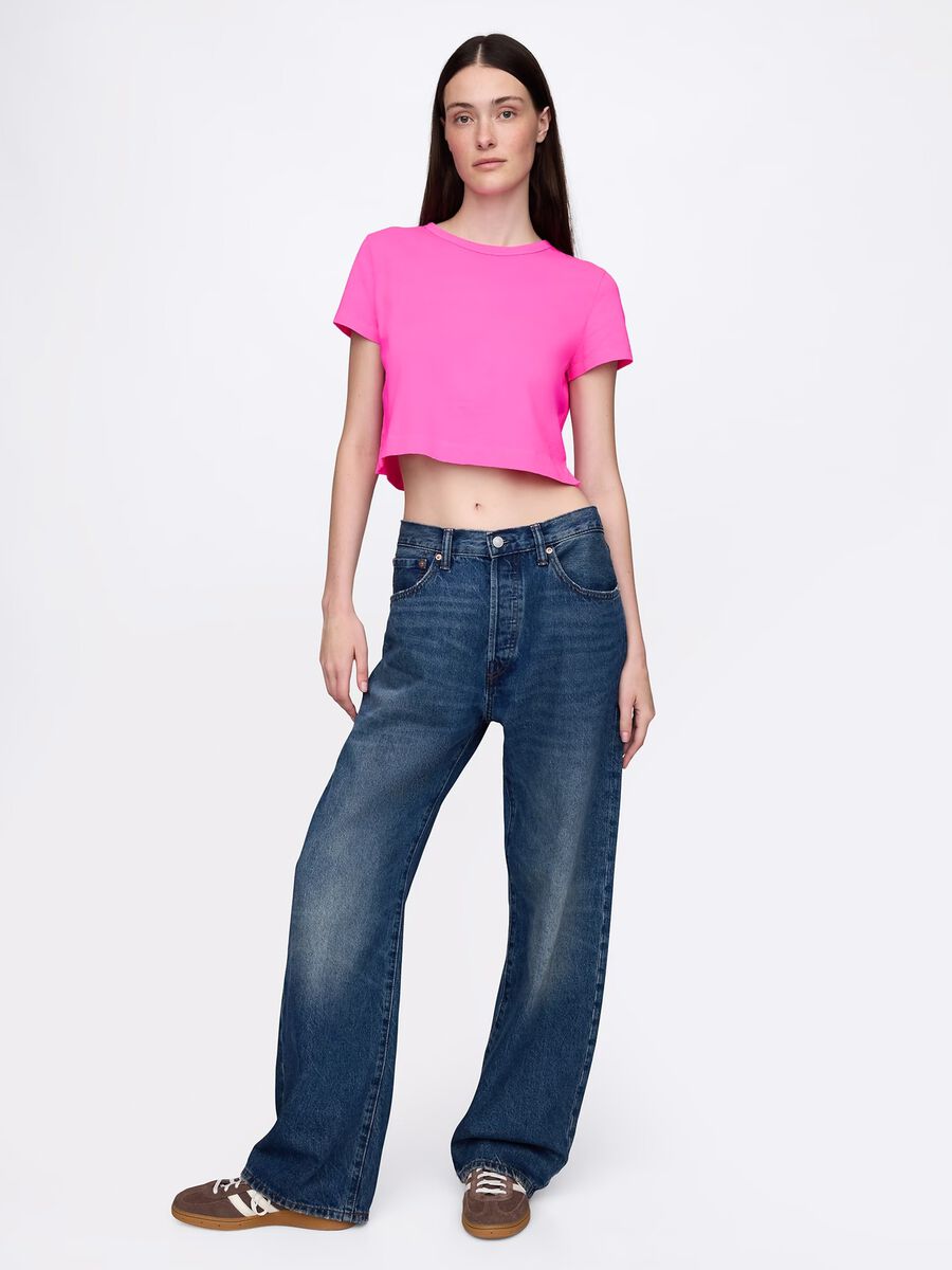 T-shirt cropped in puro cotone_1
