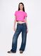 Pink cropped T-shirt in cotton_1