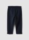 Blue stretch organic cotton leggings with bows for baby girl_1